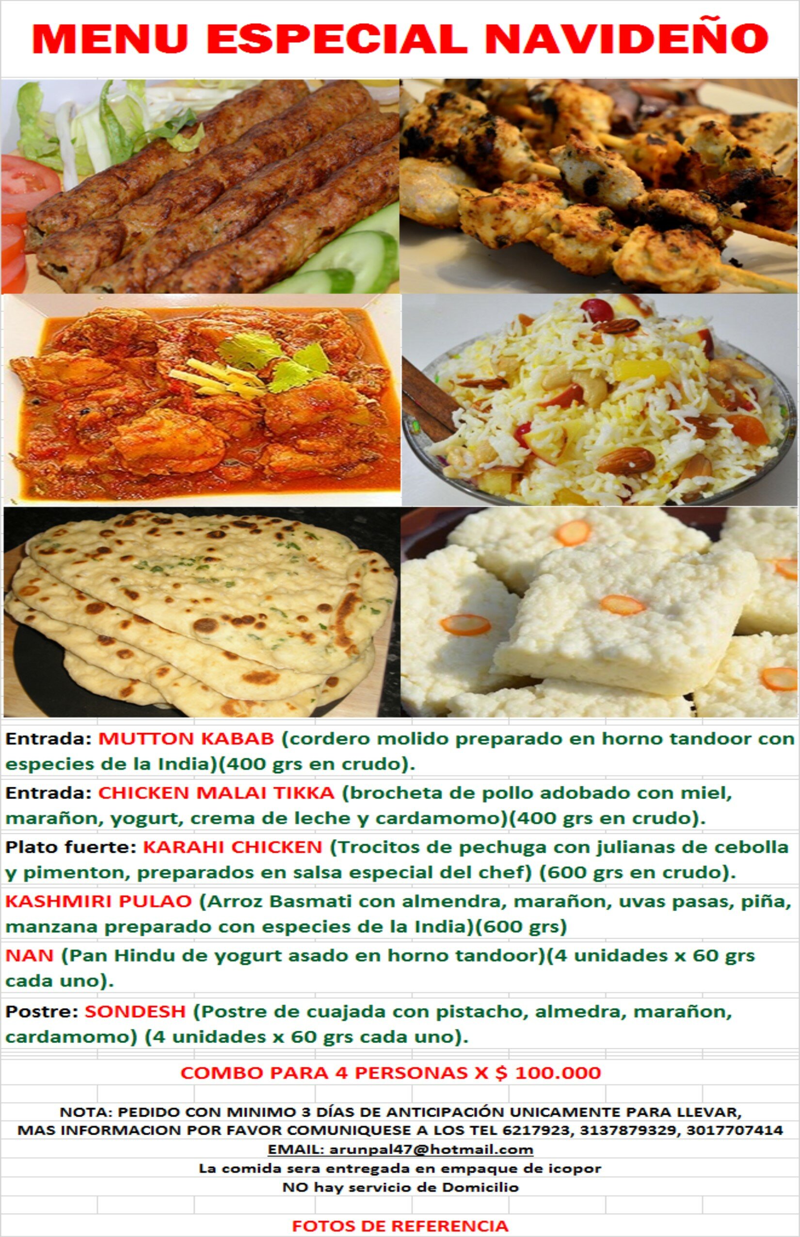 menu vegetariano